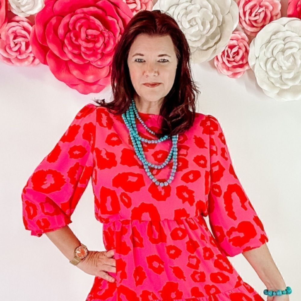 Rose Leopard Print Flounce Mini Dress - Picture 2 of 6